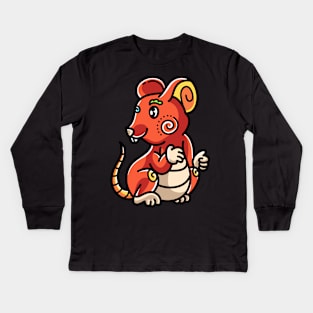 Mouse Chinese Kids Long Sleeve T-Shirt